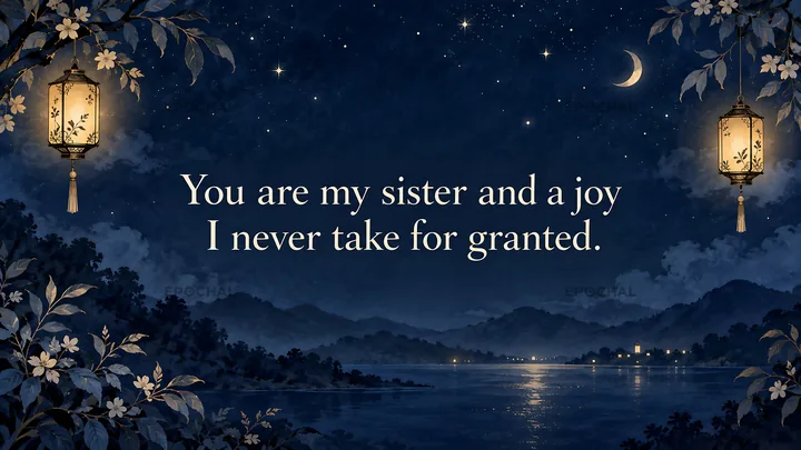 Sister Appreciation Greeting Under a Starry Sky - AI-generated stock image