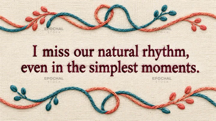 I Miss Our Natural Rhythm Greeting Card - AI-generated stock image