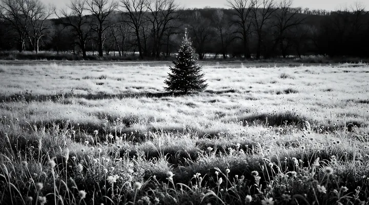 Vibrant Christmas tree in winter field under sunlight - AI-generated stock image