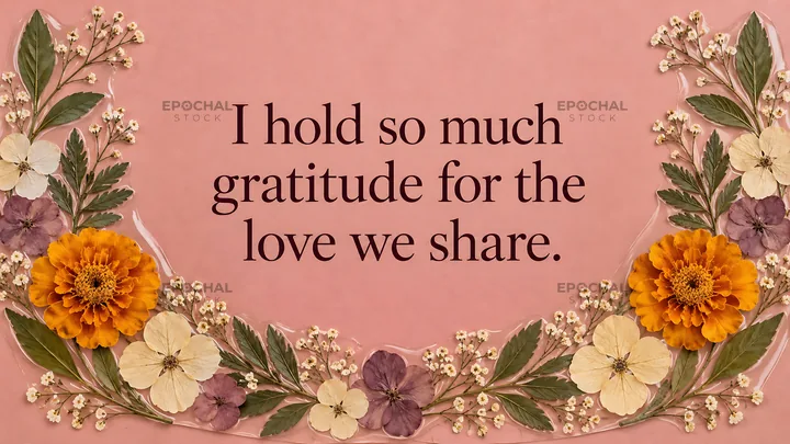 Floral Love and Gratitude Greeting Card - AI-generated stock image