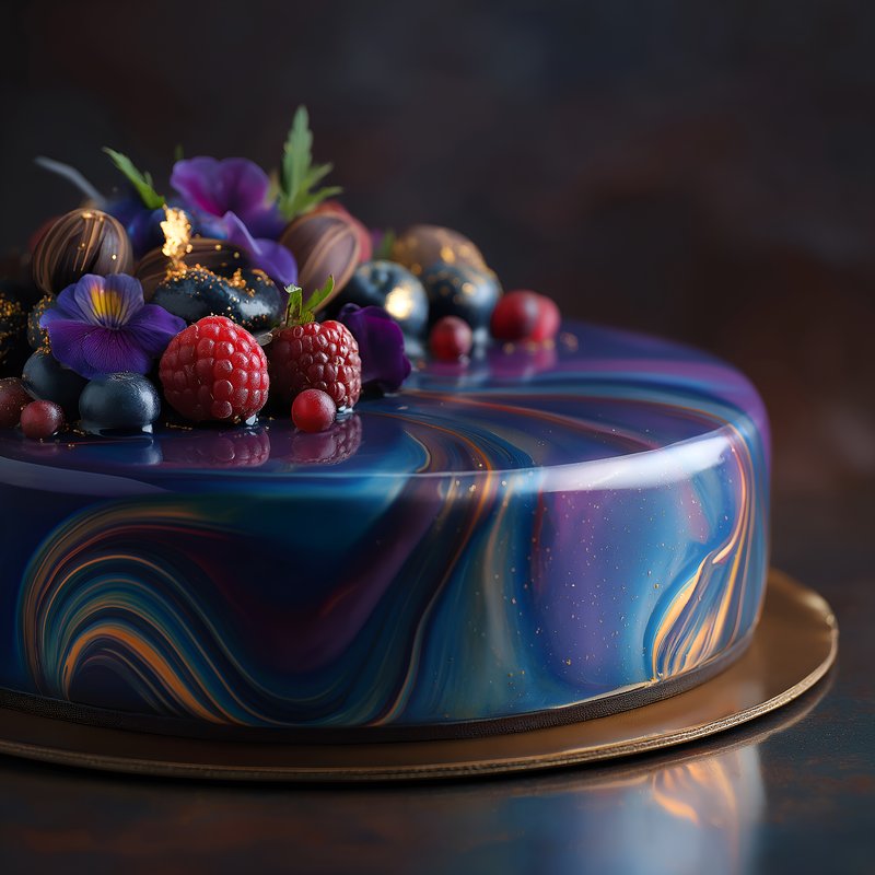 Cake with chocolate and berries on a dark surface Free Premium Stock Image - stock photo