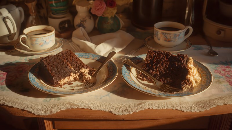 Enjoying dessert and coffee during afternoon break time Free Premium Stock Photo - stock photo