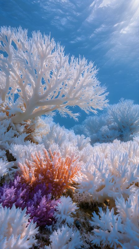 Underwater scene shows coral reefs and marine life Free Premium Stock Image - stock photo