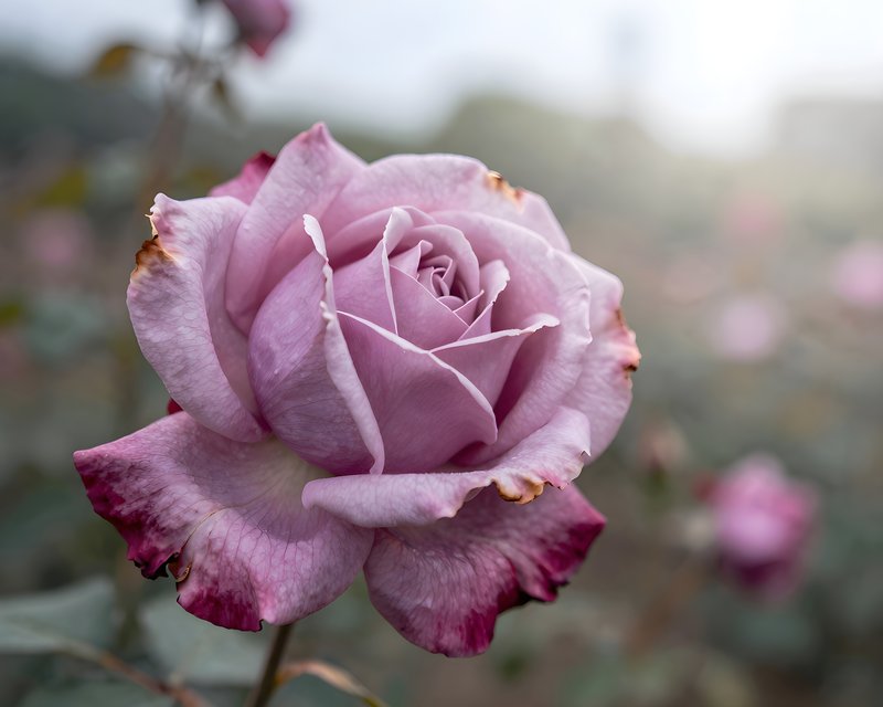 Pink rose with soft petals in a garden setting Free Premium Stock Photo - stock photo