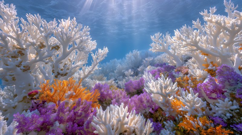 Colorful coral reef underwater scene in clear ocean waters Free Premium Stock Photo - stock photo
