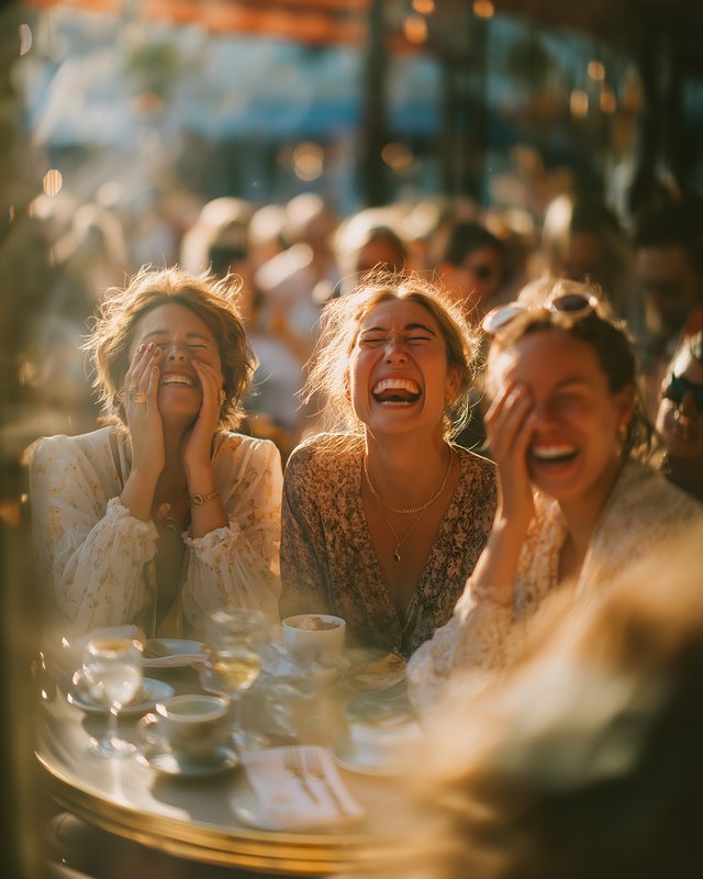 Friends enjoy time together in a cafe during the afternoon Free Premium Stock Image - stock photo