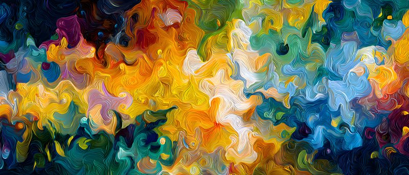Colorful abstract painting with swirling patterns and shades Free Premium Stock Photo - stock photo