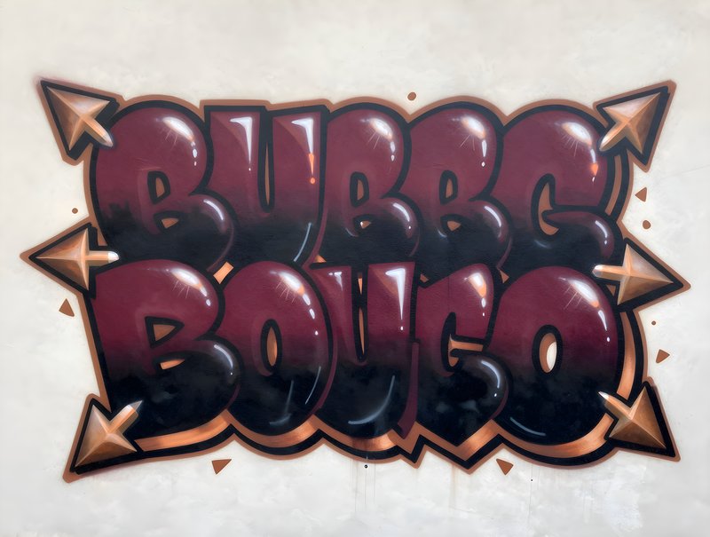 Graffiti art on a wall in an urban setting with bold letters Free Premium Stock Photo - stock photo