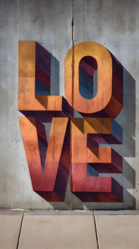 Big letters spell love on a concrete wall in the city Free Premium Stock Image - stock photo