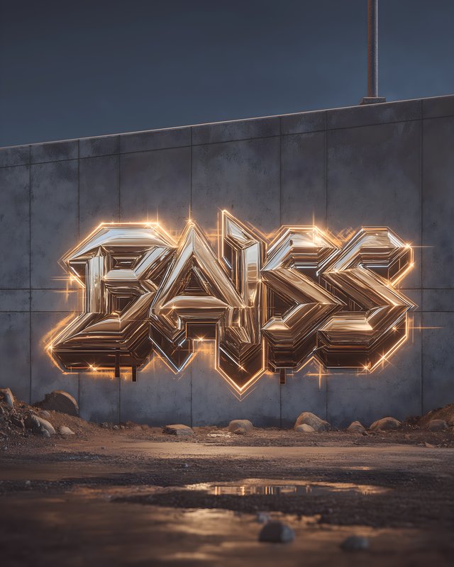 Graffiti art on a wall at dusk with glowing letters Free Premium Stock Photo - stock photo