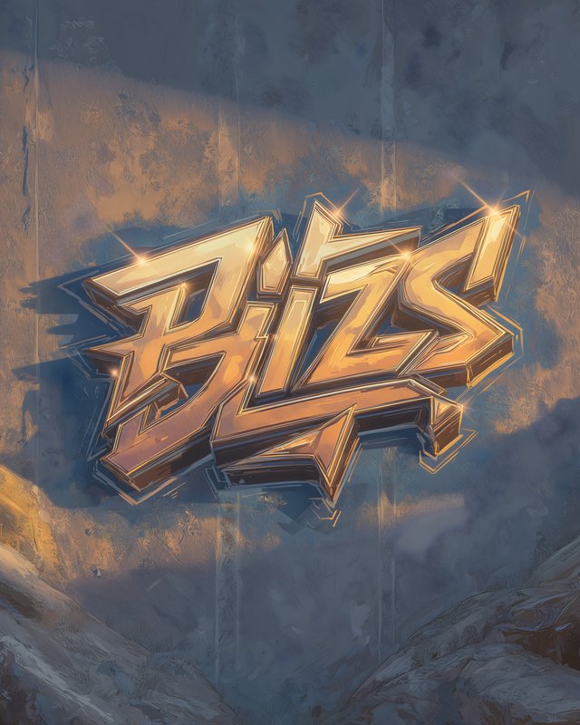 Graffiti art with the word Blizs on a textured surface Free Premium Stock Image - stock photo
