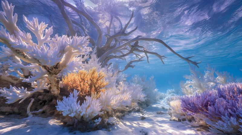 Coral reef underwater scene with colorful marine life Free Premium Stock Image - stock photo