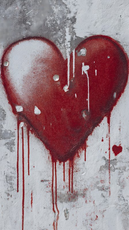 Heart graffiti on a concrete wall in an urban setting Free Premium Stock Photo - stock photo