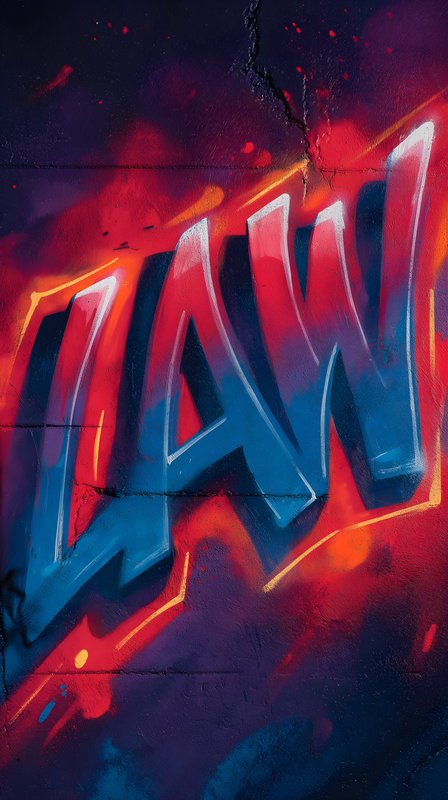 Graffiti art showing the word law on a wall Free Premium Stock Photo - stock photo