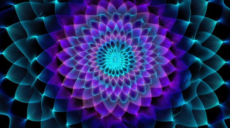 Colorful abstract design with flower pattern in blue and purple Free Premium Stock Photo - stock photo