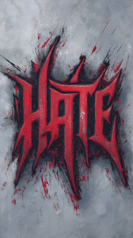 Bold red word shows emotion on gray background Free Premium Stock Image - stock photo