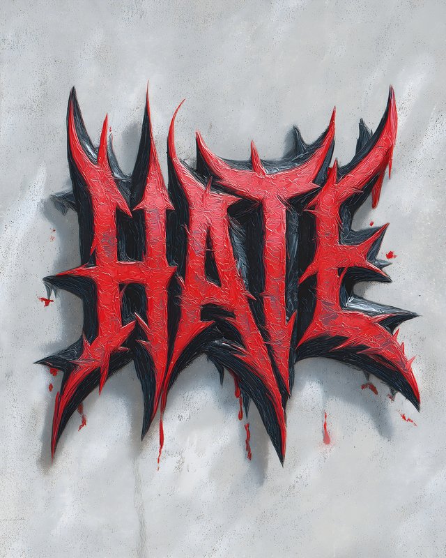 Graffiti showing the word hate in red and black colors Free Premium Stock Image - stock photo