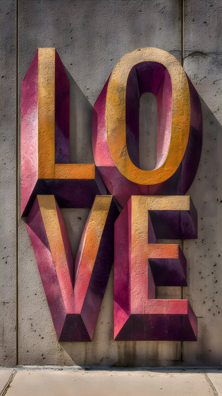 Colorful love art on a wall in an urban area during daylight Free Premium Stock Image - stock photo