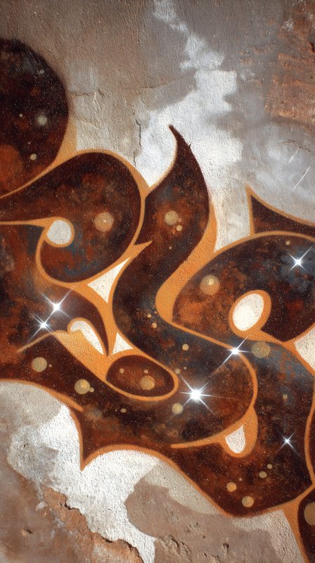 Graffiti art shows bold letters and shapes on a wall Free Premium Stock Photo - stock photo