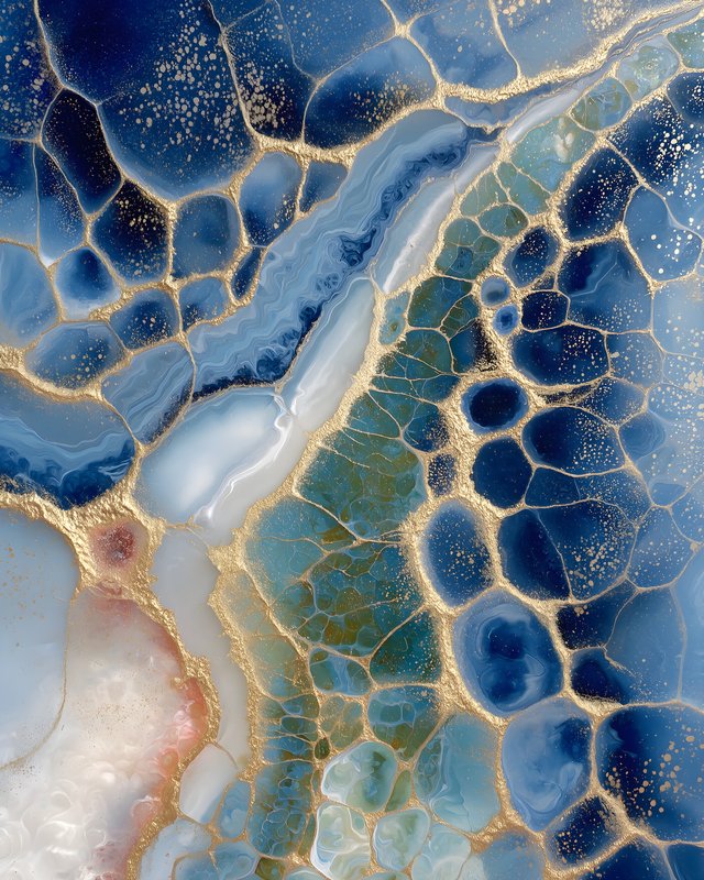 Colorful abstract design with blue and gold patterns Free Premium Stock Photo - stock photo