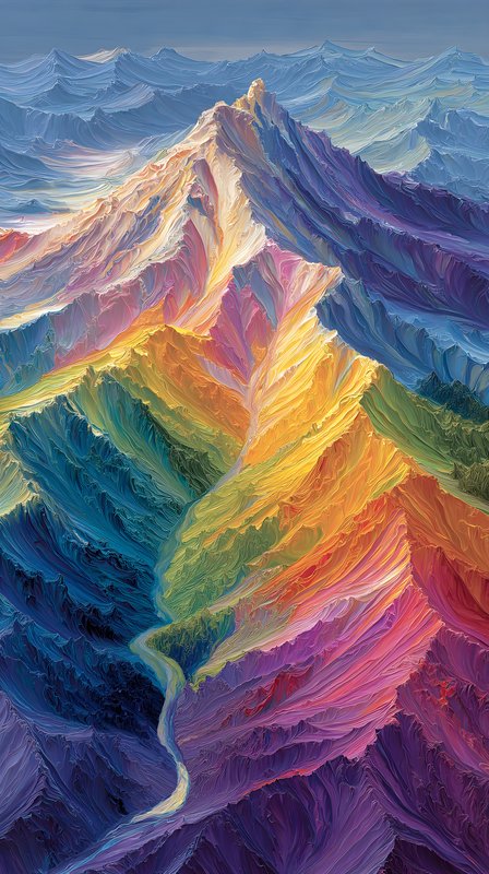 Mountains with colorful layers in a bright landscape Free Premium Stock Photo - stock photo