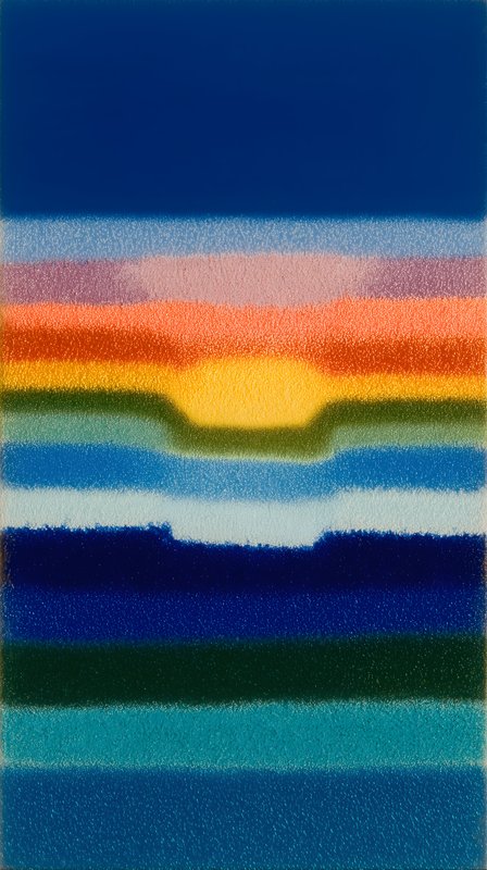 Colorful layers show a sunset over an ocean in simple lines Free Premium Stock Photo - stock photo