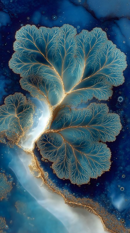 Artistic design of blue and gold shapes in abstract style Free Premium Stock Image - stock photo