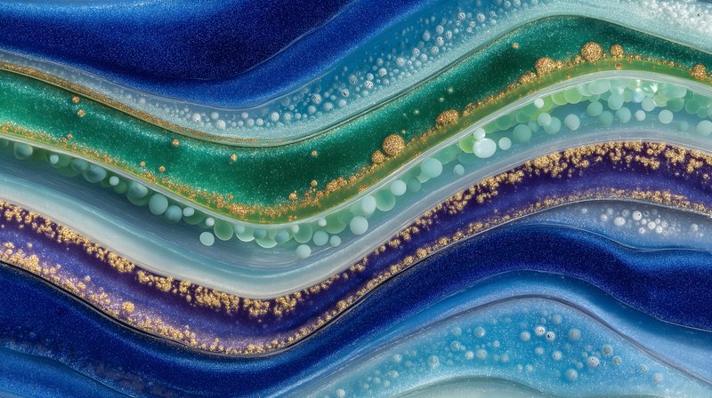 Flowing waves of color create a unique design in blue and green Free Premium Stock Photo - stock photo