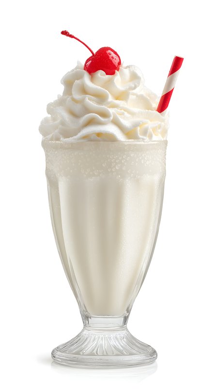Milkshake served in a tall glass with a cherry on top Free Premium Stock Photo - stock photo