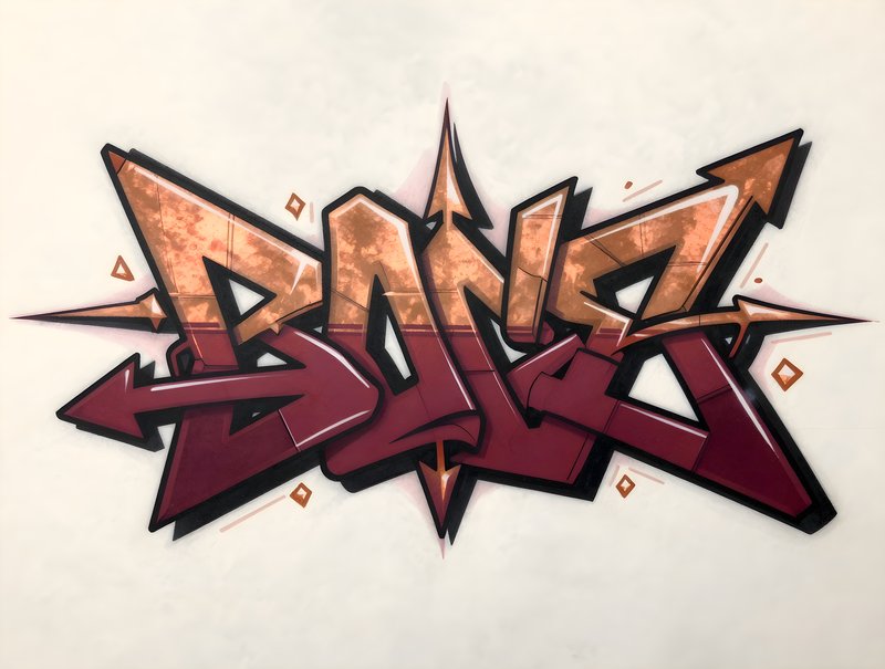 Graffiti art with bold lettering and design on a wall Free Premium Stock Photo - stock photo