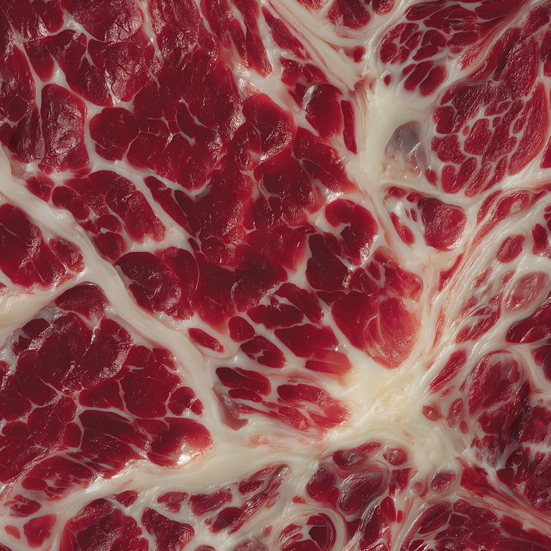 Close-up view of marbled meat showing fat and muscle structure Free Premium Stock Image - stock photo