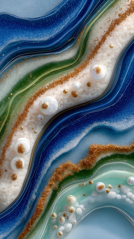 Colors blend in a wave-like pattern on a smooth surface Free Premium Stock Image - stock photo