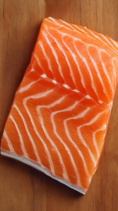 Fresh salmon fillet on wooden board ready for cooking Free Premium Stock Photo - stock photo