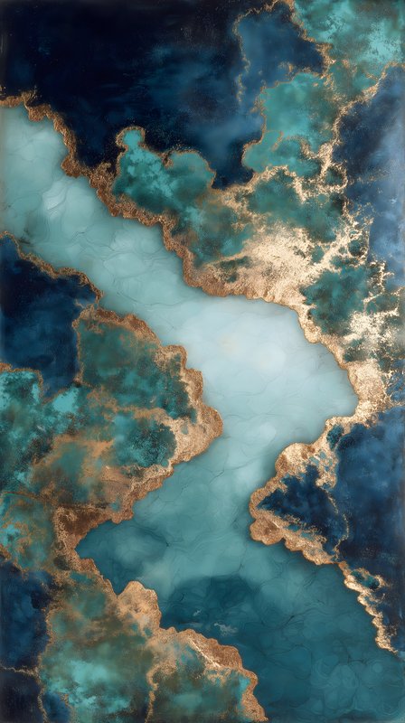 Abstract design with blue and gold colors on a smooth surface Free Premium Stock Photo - stock photo