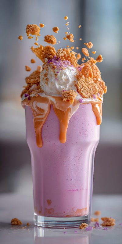 Sweet dessert drink in a clear glass with toppings Free Premium Stock Photo - stock photo