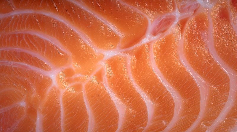 Salmon fillet close-up shows texture and color in detail Free Premium Stock Image - stock photo
