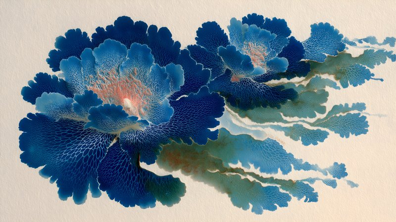 Blue flowers with fine details on white background Free Premium Stock Image - stock photo