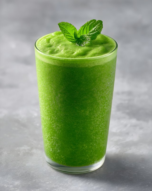 Refreshing green smoothie served in a clear glass Free Premium Stock Photo - stock photo