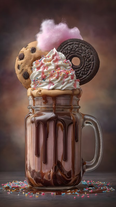 Delicious dessert drink with cookies and whipped cream on top Free Premium Stock Photo - stock photo