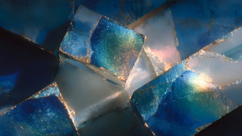 Shards of blue glass reflect light in artistic arrangement Free Premium Stock Photo - stock photo