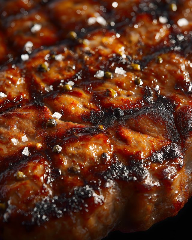 Grilled meat on a barbecue with spices and glaze Free Premium Stock Image - stock photo