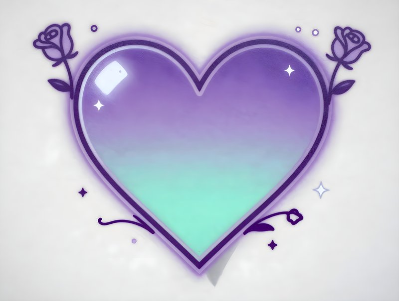 Heart design with flowers in purple and blue colors Free Premium Stock Image - stock photo