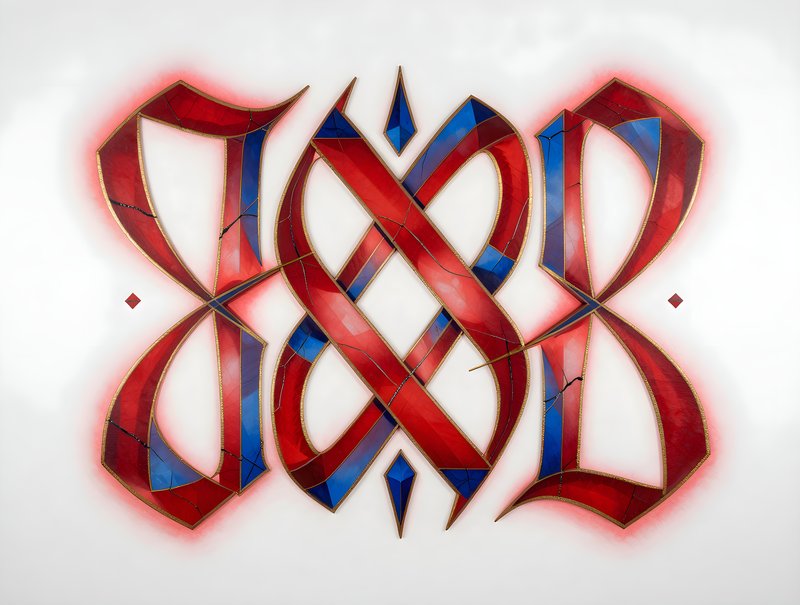 Creative design using red and blue colors on a wall Free Premium Stock Photo - stock photo