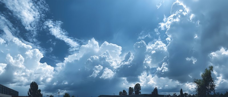 Sky filled with clouds under bright sunlight Free Premium Stock Image - stock photo