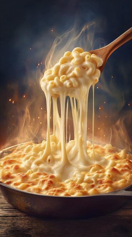Delicious macaroni and cheese with melted cheese in a skillet Free Premium Stock Photo - stock photo