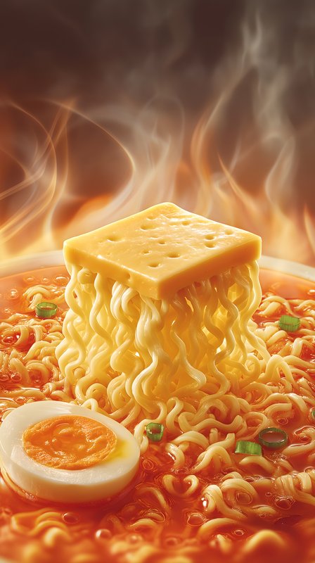 Ramen noodles with cheese and egg in hot broth Free Premium Stock Photo - stock photo