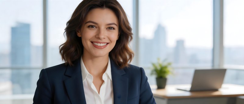 Business professional works in office with city view Free Premium Stock Photo - stock photo