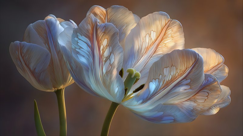 Flowers bloom in soft light during spring season Free Premium Stock Photo - stock photo