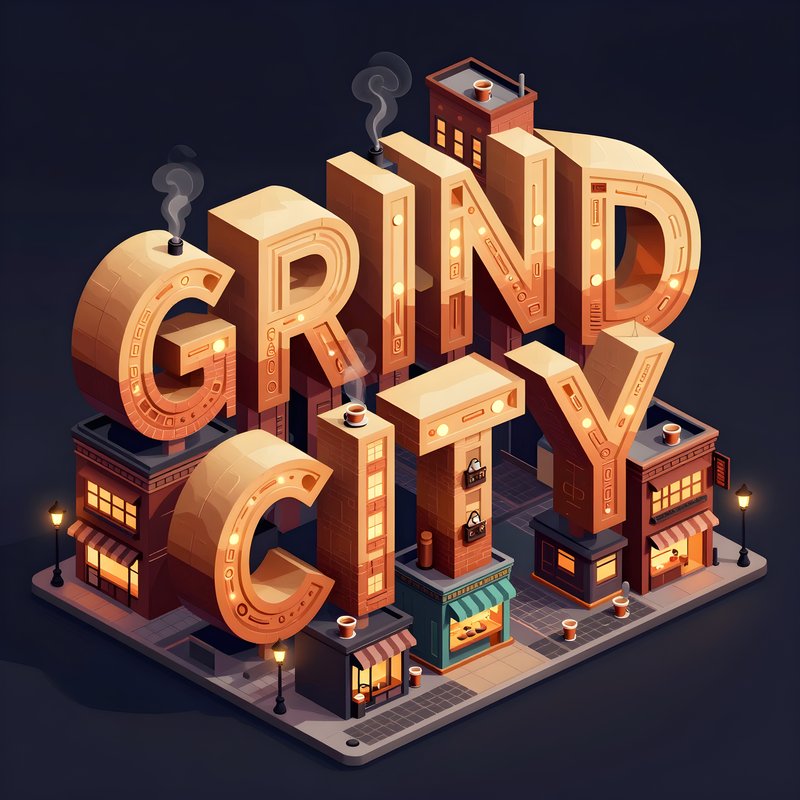 Visit Grind City with unique shops and busy streets Free Premium Stock Photo - stock photo