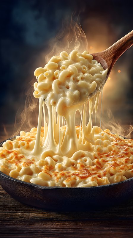 Cheesy macaroni in a bowl with steam rising above Free Premium Stock Image - stock photo